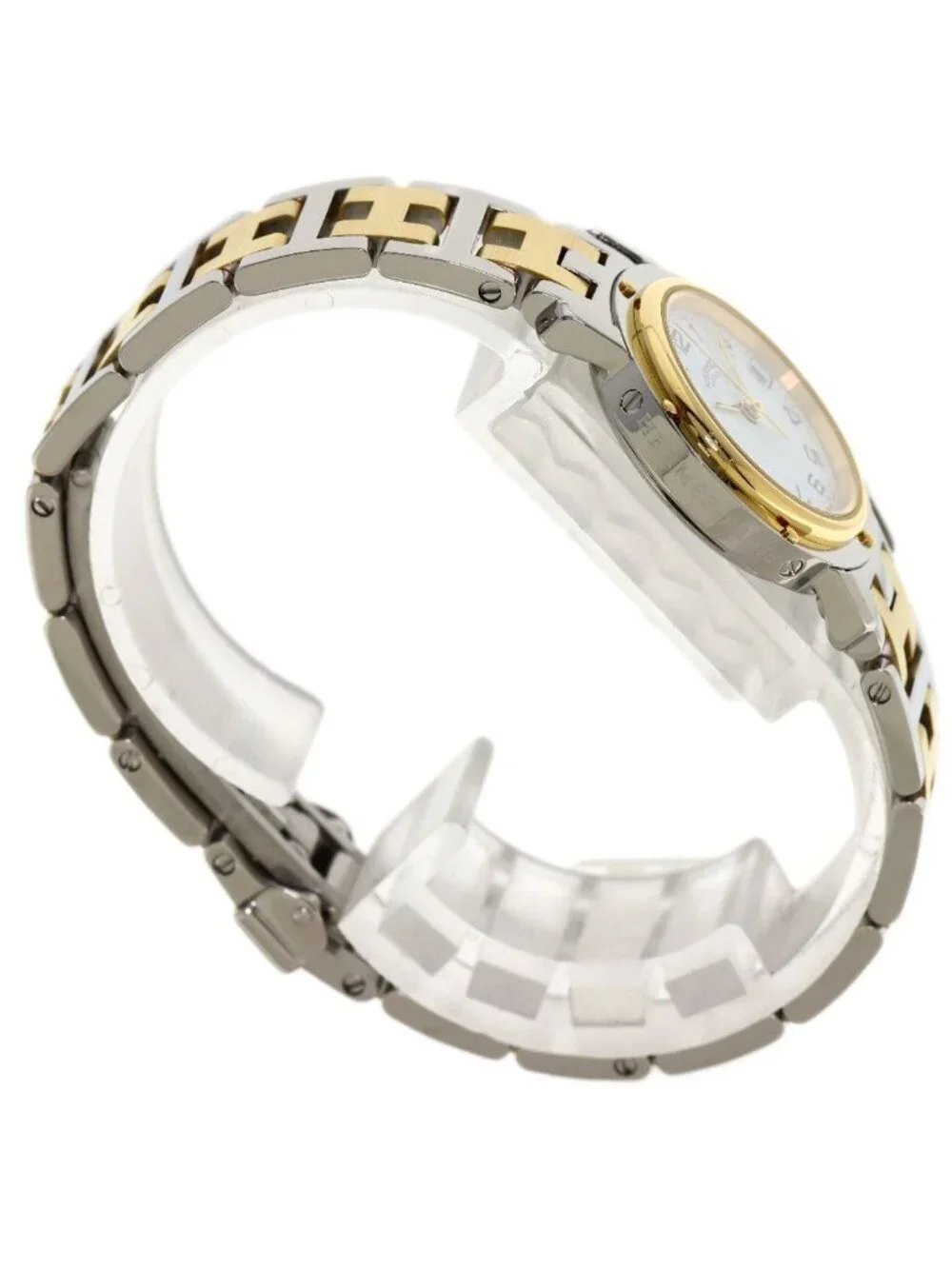 Hermes Clipper SS Watch White